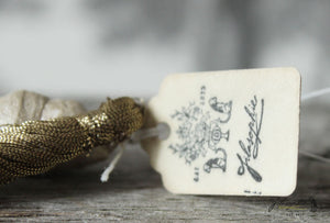 Spun Cotton Ornament Champ Bottle with Tassel and Glitter