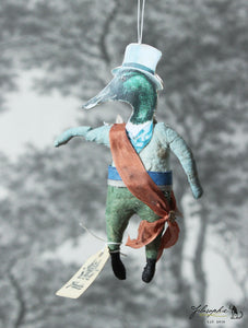 Spun Cotton Ornament Handsome Mr Duck