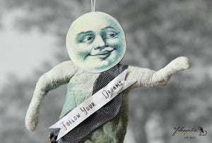 Spun Cotton Ornament Moon