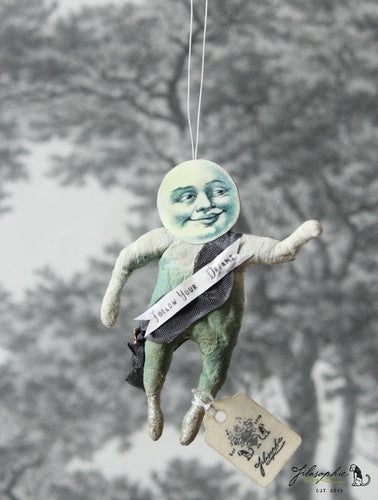 Spun Cotton Ornament Moon