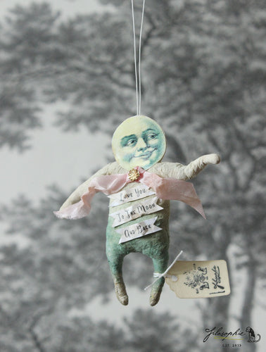 Spun Cotton Ornament Moon 