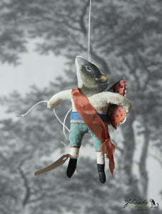 Spun Cotton Ornament Mouse with Butterfly Pull Toy