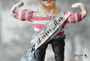 Spun Cotton Ornament "Strong Man"
