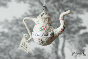 Spun Cotton Ornament Teapot "Teatime"