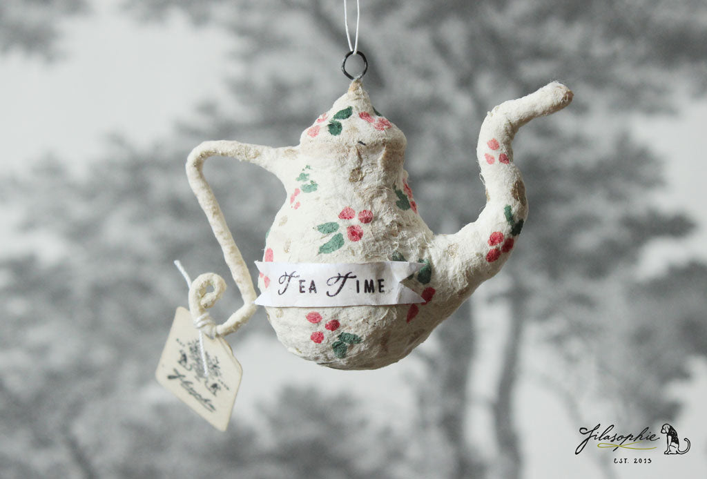 Spun Cotton Ornament Teapot 