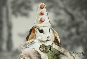Spun Cotton Ornament Easter Bunny