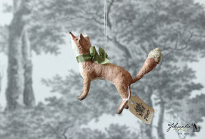 Spun Cotton Ornament Curious Fox