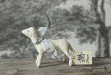 Laden Sie das Bild in den Galerie-Viewer, Spun Cotton Ornament Easter Lamb with Blue Ribbon