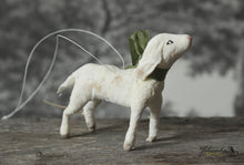 Laden Sie das Bild in den Galerie-Viewer, Spun Cotton Ornament Easter Lamb with Green Ribbon