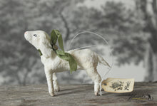 Laden Sie das Bild in den Galerie-Viewer, Spun Cotton Ornament Easter Lamb with Green Ribbon