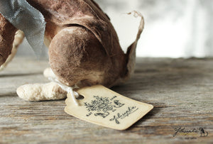 Spun Cotton Standing Figurine Sitting Hare (large)