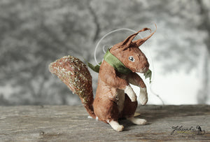 Spun Cotton Ornament Mini Squirrel