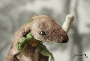 Spun Cotton Standing Figurine Sitting Hare Paw