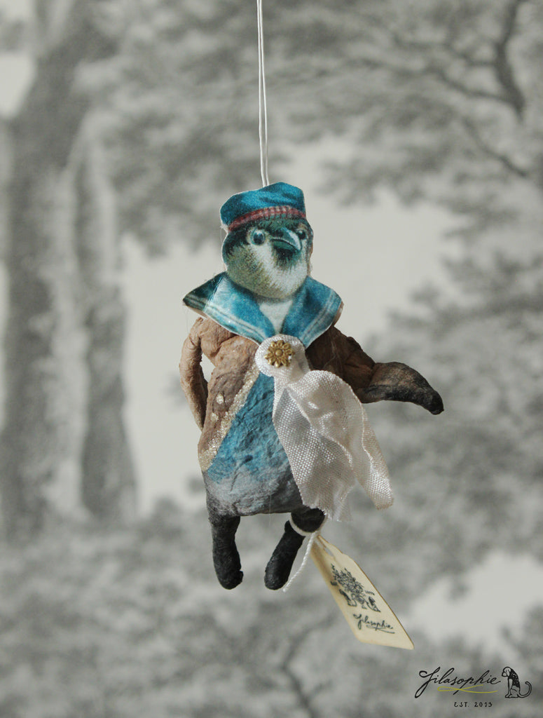 Spun Cotton Ornament Songbird Sailor