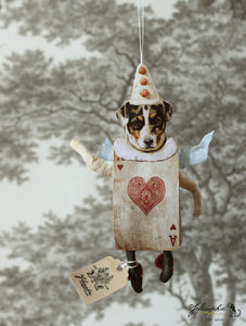 Spun Cotton Ornament Terrier Play Cards