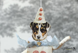 Spun Cotton Ornament Terrier Play Cards