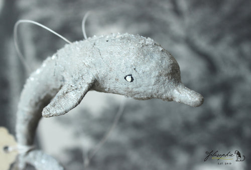 Dolphin with Glitter Spun Cotton Figurine
