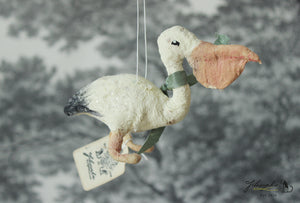 Pelican with Glitter Spun Cotton Figurine