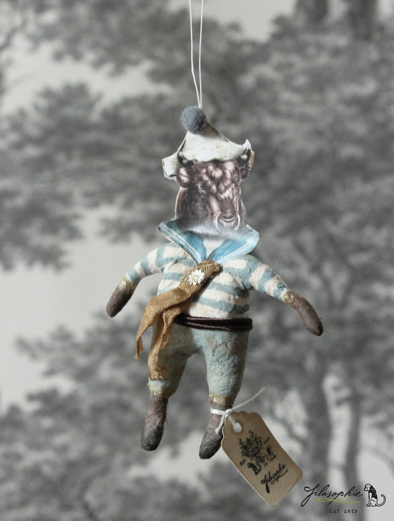Spun Cotton Ornament Buffalo