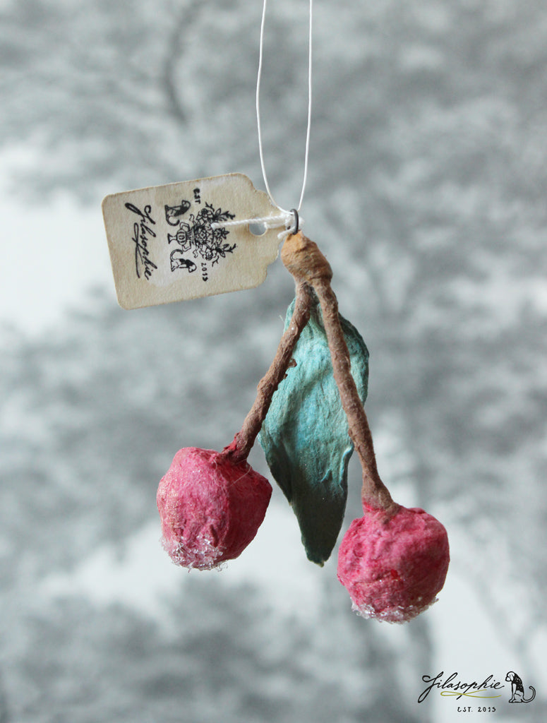 Spun Cotton Ornament Cherry