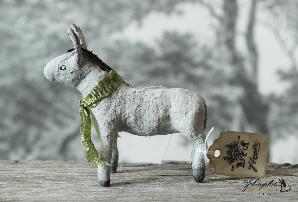 Spun Cotton Ornament Donkey