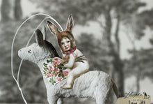 Laden Sie das Bild in den Galerie-Viewer, Spun Cotton Ornament Donkey with Rider