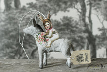 Laden Sie das Bild in den Galerie-Viewer, Spun Cotton Ornament Donkey with Rider