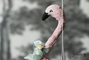 Spun Cotton Ornament Flamingo