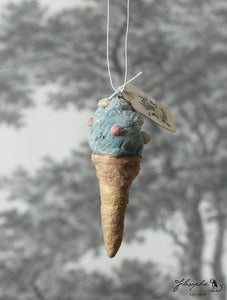 Spun Cotton Ornament Ice Cream Mint