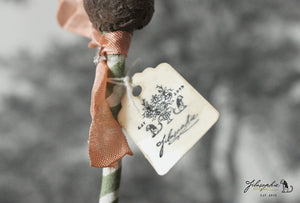 Spun Cotton Ornament Bunny Rattle Green with Bell