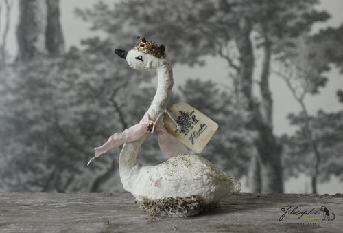 White Swan Spun Cotton Figurine