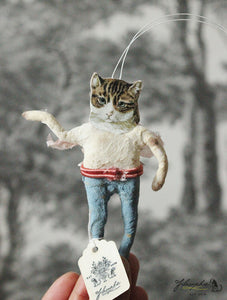 Spun Cotton Ornament Cat