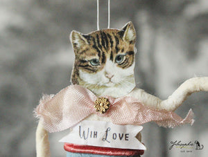Spun Cotton Ornament Cat