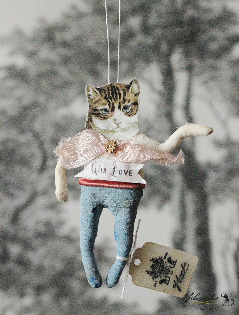 Spun Cotton Ornament Cat