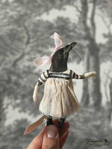 Spun Cotton Ornament Crow Girl