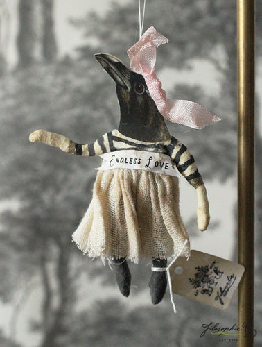 Spun Cotton Ornament Crow Girl