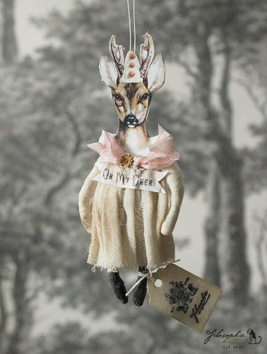 Spun Cotton Ornament Oh Deer