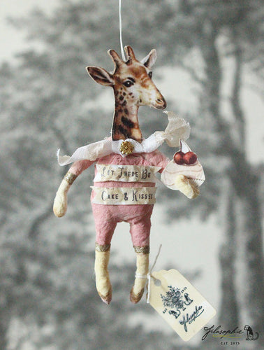 Spun Cotton Ornament Giraffe 