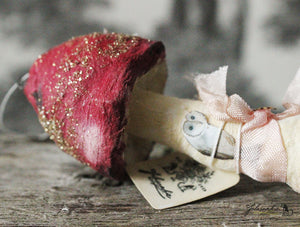 Spun Cotton Ornament Red Mushroom "Wish"