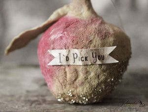 Spun Cotton Ornament Apple