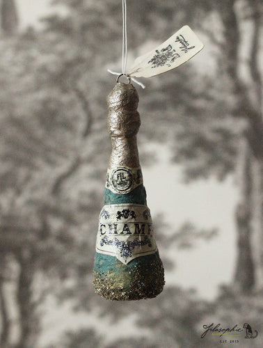 Spun Cotton Ornament Champ Bottle