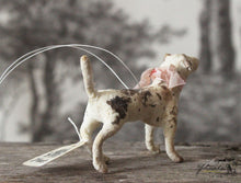 Laden Sie das Bild in den Galerie-Viewer, Spun Cotton Ornament Dog Terrier with Pink Ribbon