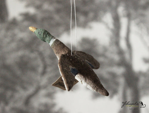 Spun Cotton Ornament Mallard Duck