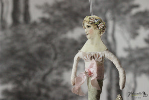 Spun Cotton Ornament Green Mermaid