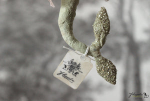 Spun Cotton Ornament Green Mermaid