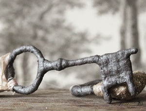 Key & Lock Set of 2 Spun Cotton Ornaments Anthracite