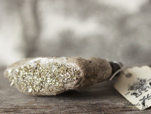 Key & Lock Set of 2 Spun Cotton Ornaments Anthracite