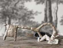 Laden Sie das Bild in den Galerie-Viewer, Key &amp; Lock Set of 2 Spun Cotton Ornaments Silver