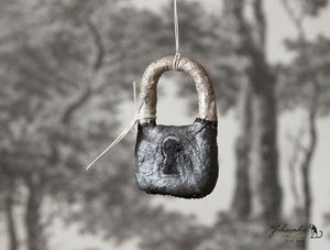 Key & Lock Set of 2 Spun Cotton Ornaments Silver