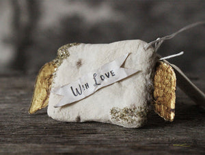 Spun Cotton Ornament Winged Love Letter